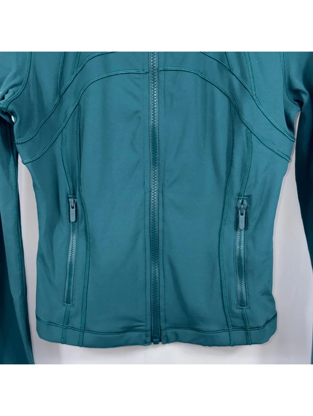 Lululemon Define Jacket Size 6 Teal Green Full Zip Luon Thumbholes